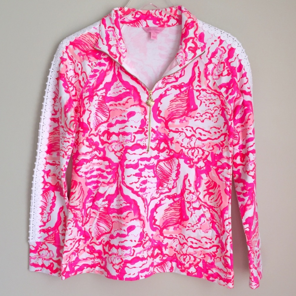 Lilly Pulitzer Pink Half Zip Pullover